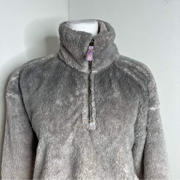 SIMPLY SOUTHERN Classic Ombré Grey Sherpa Long Sleeve Sweatshirt Size M - Picture 6 of 14